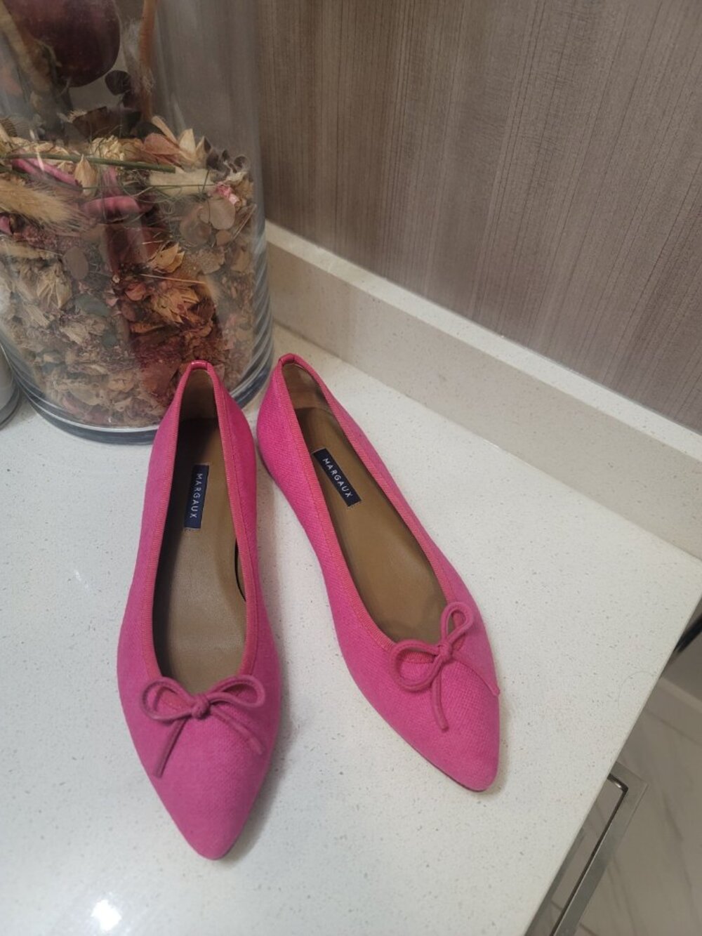 Margaux Pink Pointed-Toe Ballet Flats
